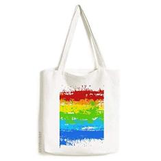 Stippling Rainbow Gay LGBT sacola de lona bolsa de compras casual bolsa de mão