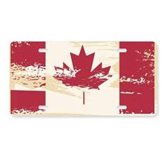 DIYthinker Bandeira do sabor do Canadá e placa de licença de folha de bordo decoração de aço inoxidável para automóveis
