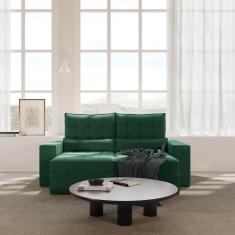 Sofá Retrátil e Reclinável 3 Lugares 210cm Embaúba Extra Cabecasa Madeiramadeira Verde Diamante