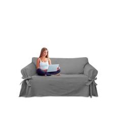 Capa para Sofá de 4 lugares até 2,50m em Brim Peletizado Elegante Algo