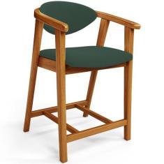 Banqueta Baixa Para Cozinha Sala de Jantar Bancada Cecília L02 Suede V