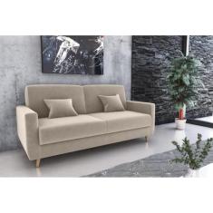 Sofá Cama Emilia Suede Bege B251  Matrix - LM DECOR
