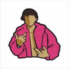 Tapete Style Homem Casaco Pink, Para Decoração.