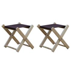 Kit 2 Banquinho De Madeira Banqueta Pescador-marrom