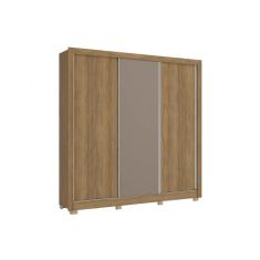 Guarda Roupa 3 Portas de Correr e 2 Gavetas c/ Pés CB03M570 Flex Nogueira/Nogueira ou Fendi - Kappesberg