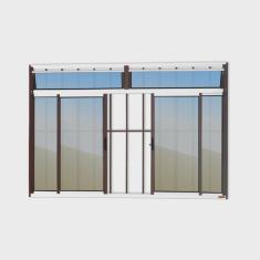 Janela Plus 4 Folhas com Bandeira e Grade Vidro Reflex 120cm x 150cm Brimak