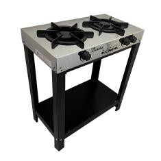 Fogão Industrial 2 Bocas Inox Baixa Pressão Lustro Kenok
