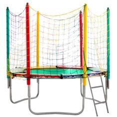 Cama Elástica 2,44M ChicoPlay Lona Verde Nacional Sem Emenda