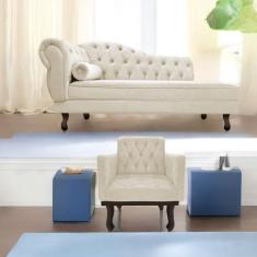 Kit Diva Recamier Diana 130cm Lado Direito e 01 Poltrona Classic Suede
