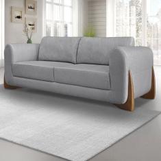 Sofá 2 Lugares 160cm Linho Djon Cinza - Spezzia Decor
