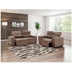 Conjunto de Sofás 2 e 3 Lugares Retrátil e - Reclinável Phormatta Evol