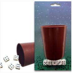 Kit Copo Jogar Dados + 5 Dados De Jogos Tabuleiro Cartas