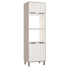 Paneleiro Torre Quente 70cm 4 Portas Stylo Luciane Móveis Cinammon-teka ártico