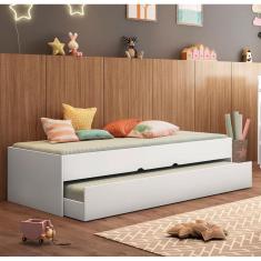 Cama Infantil com Cama Auxiliar Chiara Branco Brilho - Phoenix Branco