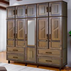 Guarda-Roupa Casal Campo Grande 10 Portas 4 Gavetas com Espelho Imbuia - Rodmoveis