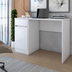 Mesa Escrivaninha Loft 1 Porta 1 Gaveta Branco - Panorama Móveis