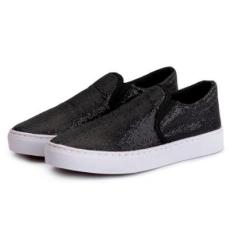 Tênis Slip On Casual Feminino Com Texturas Modernas Dia a Dia-Feminino