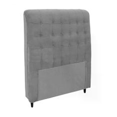 Cabeceira Solteiro 90cm Damares Suede Cinza Id Suede Cinza