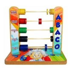 Abaco Fechado Em Madeira Com Contadores Coloridos - Maninho