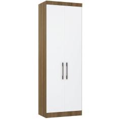 Guarda Roupa Modulado 79cm 2 Portas Paris Luciane Móveis Avelã Pf Com Branco Pf