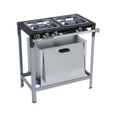 Fogão Industrial 2 Bocas 30X30 com Forno S2000 Metalmaq, Gás Natural