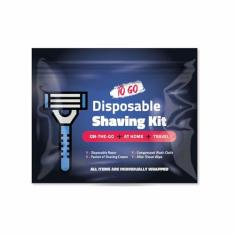 Kit de barbear compacto descartável (pacote com 10) - com navalha, creme de barbear, toalha de banho e lenço pós-barba - Essenciais de cuidados para viagem - Kit de barbear pessoal perfeito ou