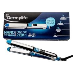 Chapinha de cabelo Dermylife Nano Titanium Pro 750-2 em 1 prata e azul 110V/220V