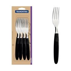 Conjunto De Garfos De Mesa Tramontina Ipanema Com Lâminas Em Aço Inox E Cabos De Polipropileno Preto 12 Peças