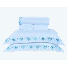 Jogo De lençol King Urban Bordado 4Pçs 200 Fios 100% Algodão Várias Co