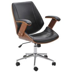 Cadeira Giratória com Regulagem Akon Pu Preto Gran Belo