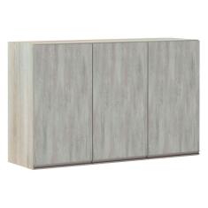 Armário Para Cozinha 120cm 3 Portas Legno Crema C/Concreto