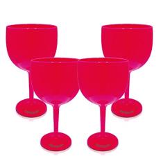 Kit 4 Taças Gin Rosa Acrílico Ps KrystalON