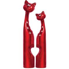 Escultura Casal Gato Coração Ceramicas Pegorin Vermelho No Voltagev