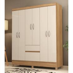 Guarda Roupa Roupeiro Solteiro 62920 06 Portas 02 Gavetas Flash II Amendola Touch Off White Demóbile 