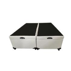 Cama Box Baú Casal Bipartido Sintético Branco