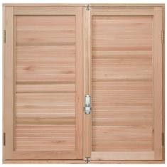 Janela de Madeira Veneziana 100x80cm Com Caixilho 8,5cm  EWK 140 Rondosul Marroml