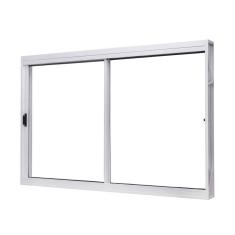 Janela de Aço de Correr Lateral 100x120cm 2 Folhas Vidro Liso Unic Sol Ramassol Branco