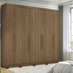 Guarda-roupa 8 Portas 4 Gavetas Master New com Pés Jatoba