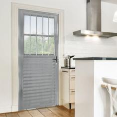 Porta de Alumínio Lambril 210x80cm Lado Esquerdo Postigo Hale Esquadrias Marroml