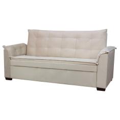 Sofá 3 Lugares Confortável 2 Metros Havana Bellamado Cor:bege