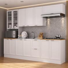 Cozinha Compacta 5 Peças 1 Paneleiro Duplo 2 Aéreos 2 Balcões Soho Cabecasa Madeiramadeira Branco