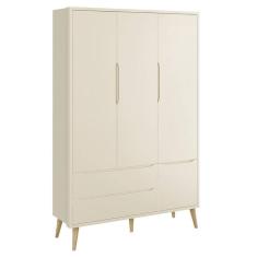 Guarda Roupa Infantil Theo 3 Portas com Pés Madeira Natural - Reller Móveis