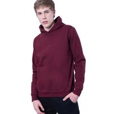 Blusa de Moletom Com Capuz Vinho Bordô Básico Liso - Di Nuevo, Vinho, 