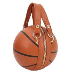 Bolsa Em Formato de Basquete Com Design Moderno, Múltiplas Opções de Uso para Trabalho, Escola e Viagens Feitas de Couro PU (Marrom)