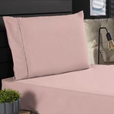 Jogo de Cama Classic Solteiro Percal 400 Fios Ponto Palito 02 Peças, A