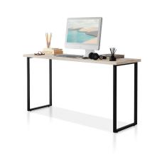 Escrivaninha Mesa Office Estilo Industrial 120cm Klm Store Preto Com Off White