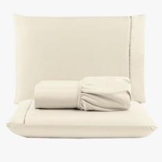 Jogo Lençol Peletizado 400 Fios King 3 Peças Casa Hotel - Casa Show En