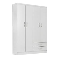 Guarda-Roupa Solteiro Atalaia 4PT 2GV Branco - Evidência
