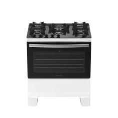 Fogão 5 Bocas Atlas Agile Up Glass Automático Mesa De Vidro Branco Bivolt