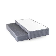 Base Box Solteiro com Colchão Auxiliar de Mola 88x188x28cm Seattle Cinza